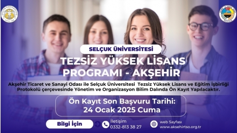 TEZSİZ YÜKSEK LİSANS PROGRAMI- AKŞEHİR