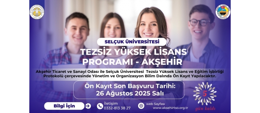 TEZSİZ YÜKSEK LİSANS ÖN BAŞVURULARI