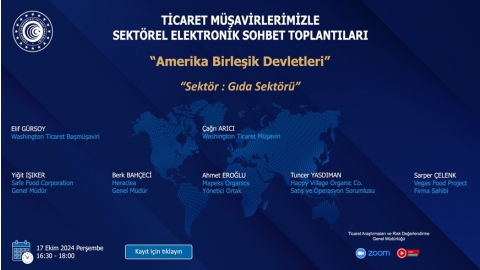 TİCARET MÜŞAVİRLERİMİZLE SEKTÖREL ELEKTRONİK SOHBET TOPLANTILARI - AMERİKA BİRLEŞİK DEVLETLERİ - 17.10.2024